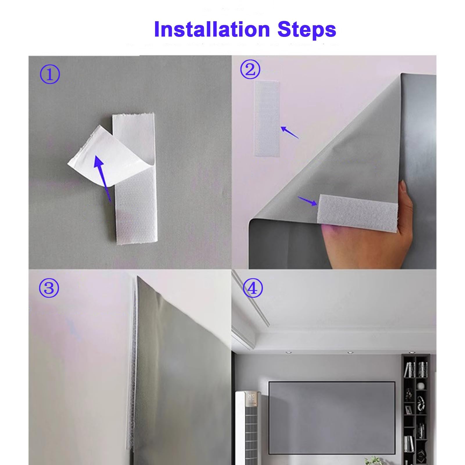 Schermo per Proiettore Anti-Luce HD 4K 16:9 60/72/84/100/120 Pollici, Telo per Videoproiettore Portatile Pieghevole per Home Cinema(120inch(260x140cm))