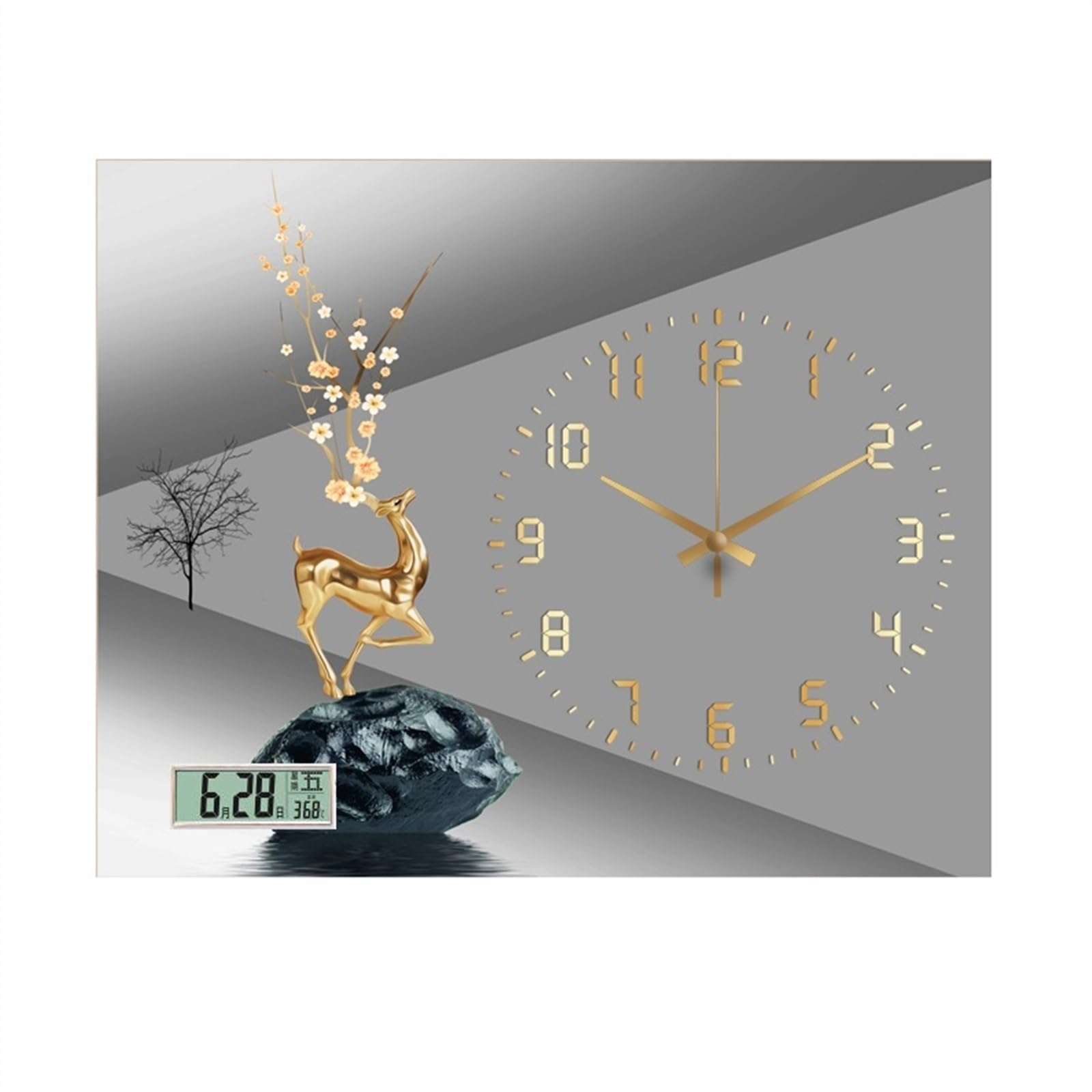 AHUAN Copertura Quadro Elettrico con Orologio Senza Fori Copri Quadro Elettrico Decorativo Supermercato, Hotel Copri Contatore Elettrico Interno Impermeabile(S,12-A)