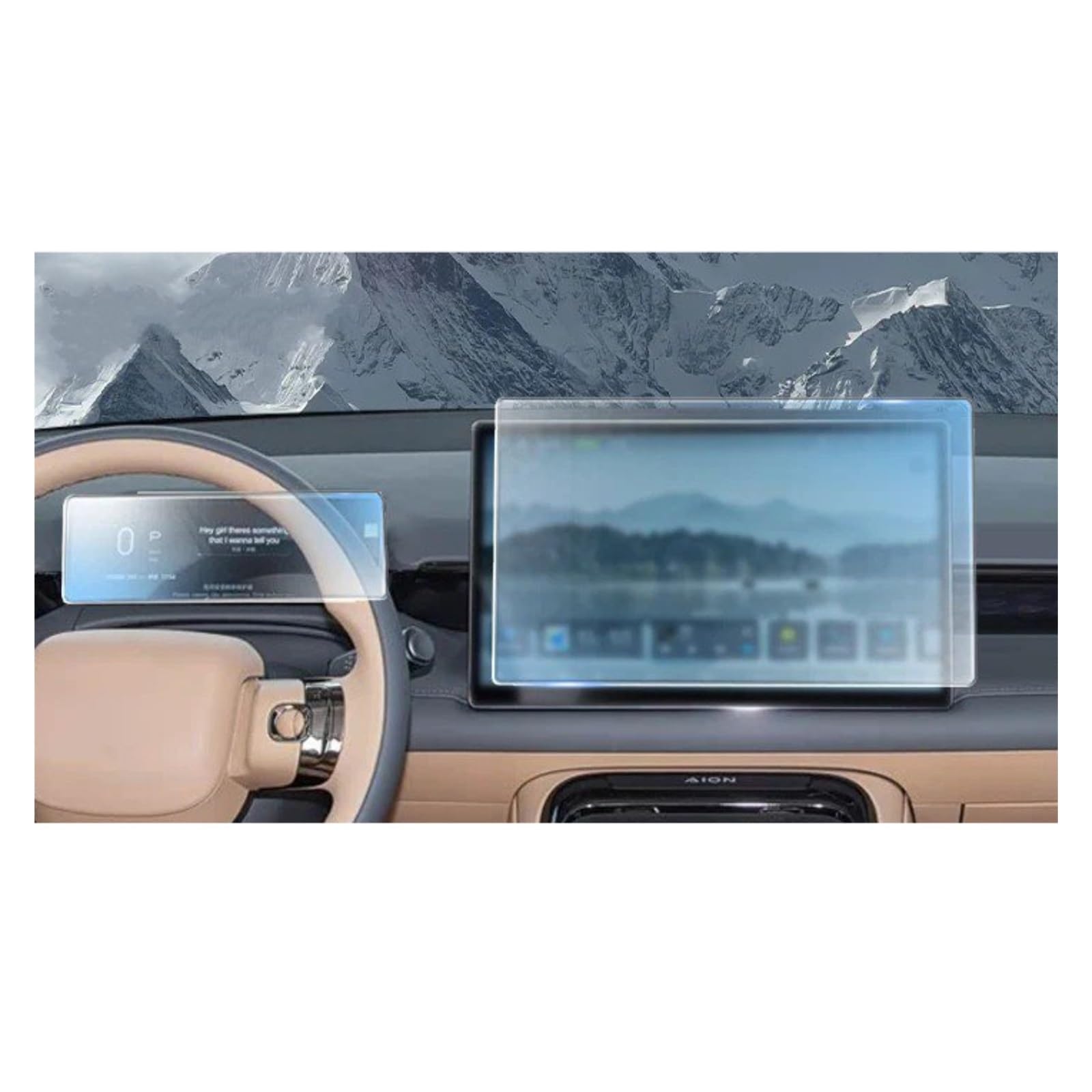 Navigation Displayschutz Für AION V 2024-2026 Auto Innen Transparent Screen Protector Konsole GPS Navigation LCD Screene TPU Film Kratzfest PPF Displayschutzfolie(Style C,Right-hand drive)