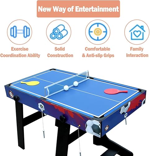 Miniatura 2 de IFOYO Mesa de juego combinada multifuncional 4 en 1 de 48 pulgadas, mesa de hockey, mesa de futbolín de fútbol, mesa de billar, mesa de tenis de