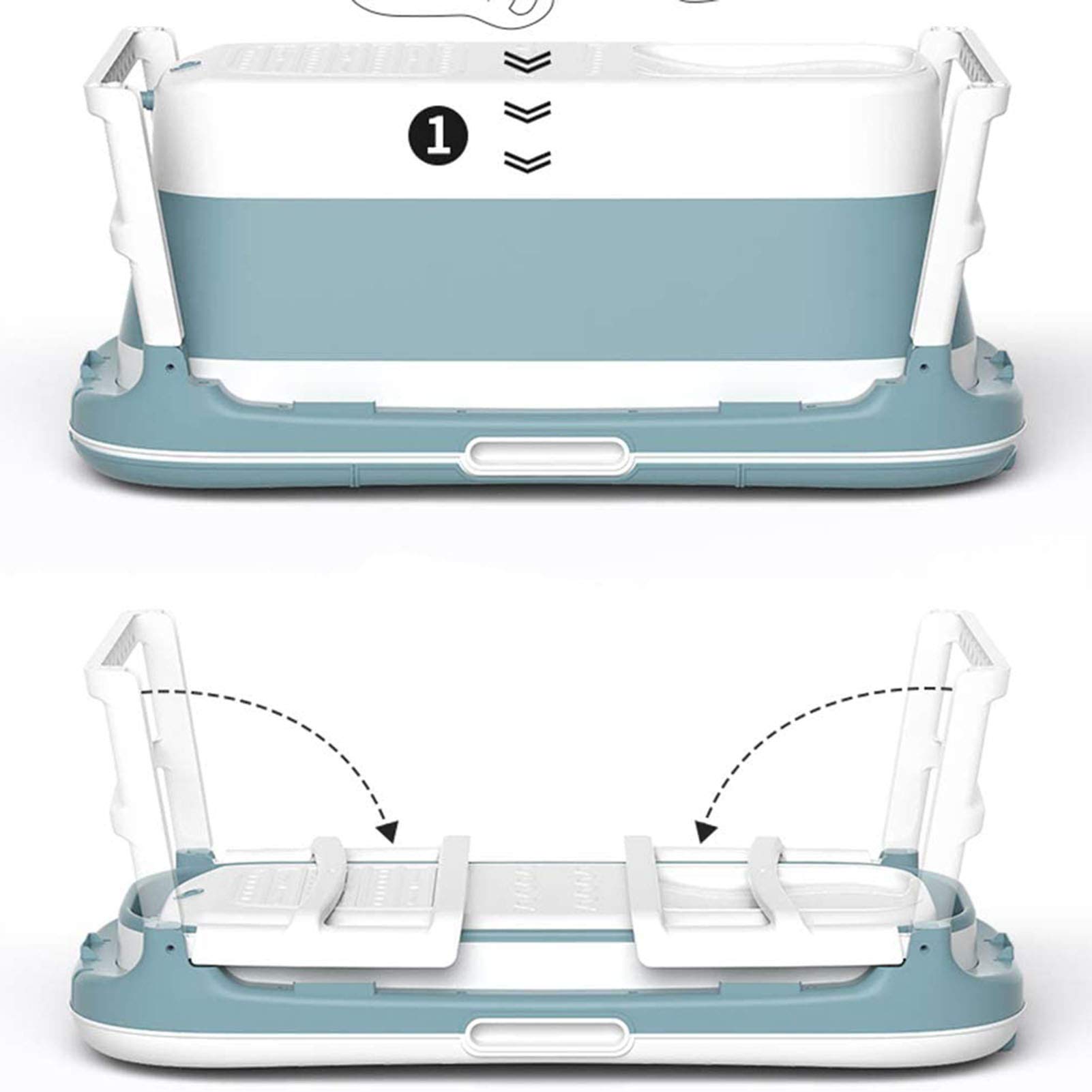 FAXIOAWA Bañera Plegable Adultos Bañera Portátil para Adultos Bañera Plegable De Plástico Grande Bañera De Plástico Grande para Adultos para Ducha 135x62x54cm, Azul