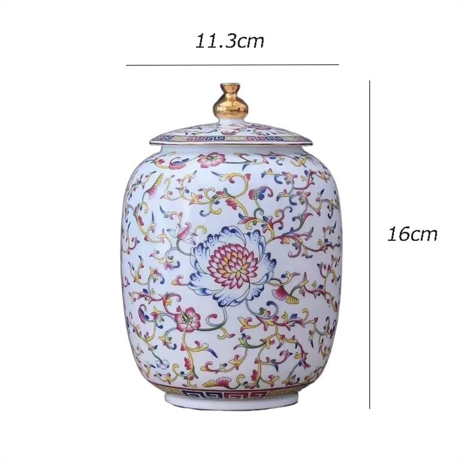 Tarro de Almacenamiento, Hermoso Tarro de cerámica esmaltada para Almacenamiento de té, Tarro de Almacenamiento Retro Chino para el hogar, Adornos Decorativos, contenedor de a