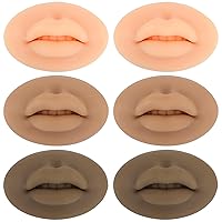 Vista 12 de Labios falsos de tatuaje, 3 piezas de tatuajes, labios de práctica de silicona 5D para prácticas de maquillaje, práctica de tatuajes realistas