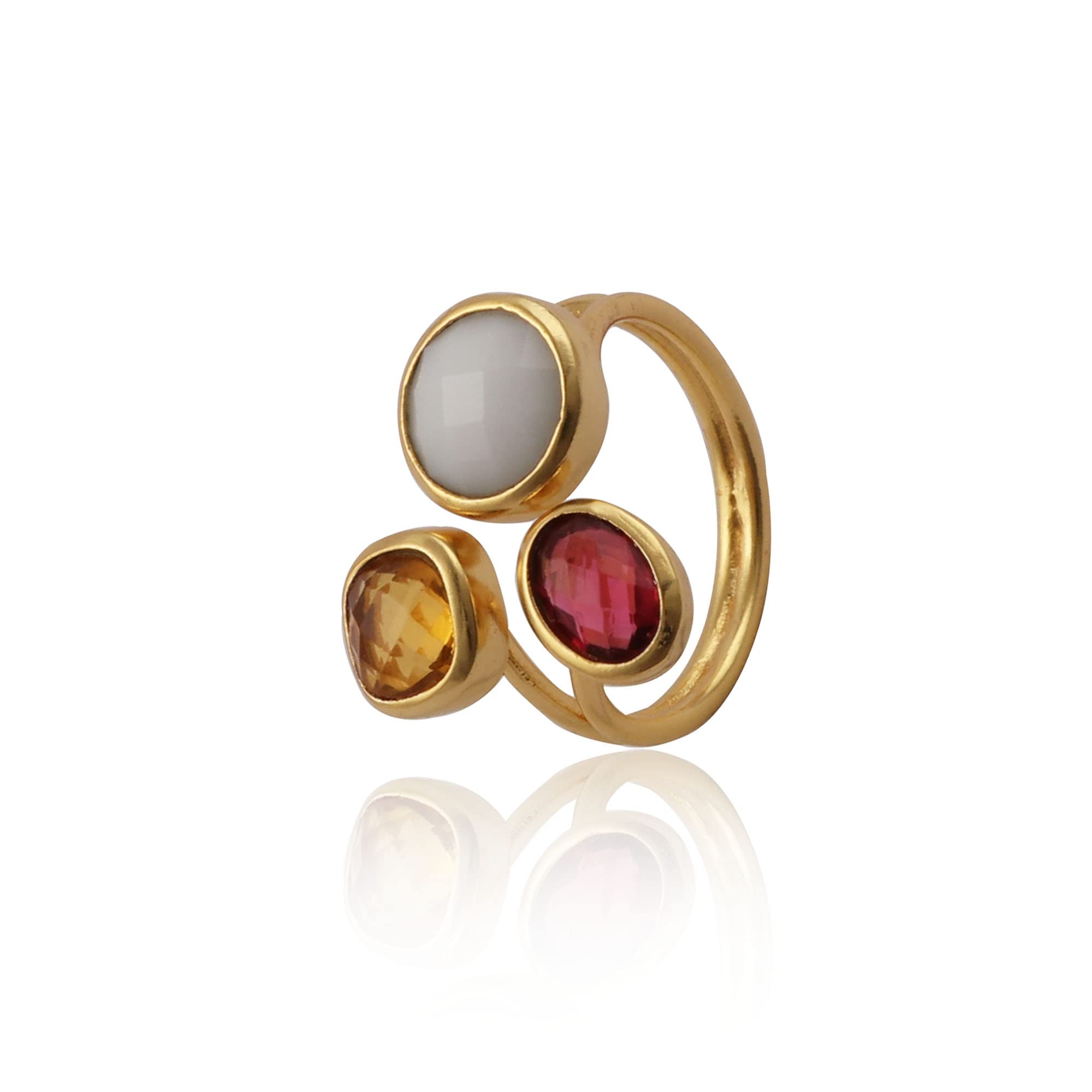 El Joyero Round/Cushion/Oval Shape Rings | Gold Adjustable Ring Jewelry | Emerald Quartz Gemstone Rings | Engagement Rings 1758V (Agate, Fuchsia & Citrine) (B09P8RNZHQ) Amazon Price History, Amazon Price Tracker