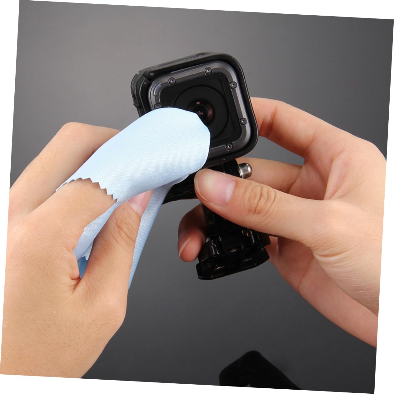 Healvian 500pezzi Panno Microfibra Per Pulizia Panni Per Occhiali Lenti Fotocamera Smartphone e Gioielli Blu Morbidi Riutilizzabili e Pocket Per Superfici Delicate