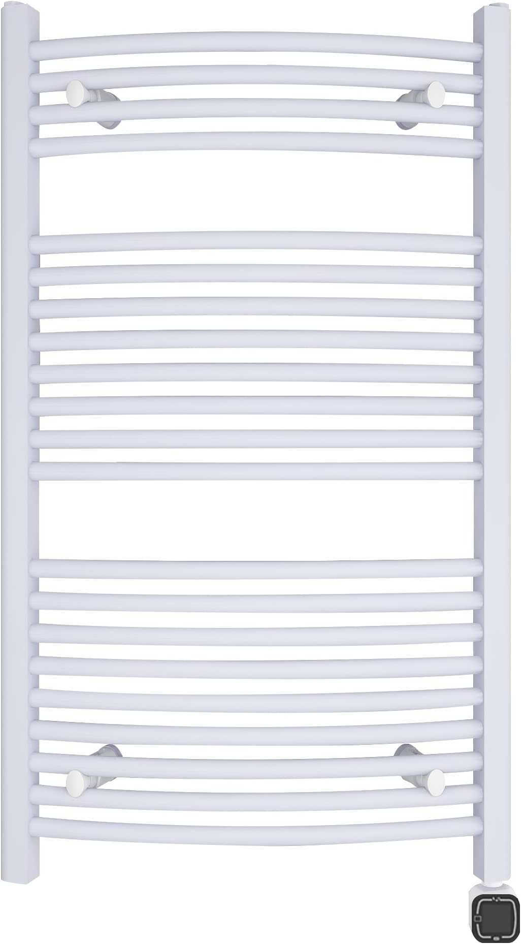 HEATGENE Smart Towel Warmer with Timer and Temperature Control, Large Smart Liquid Filled Towel Rails, Plug-in/Hardwired Towel Heater Compatible with Alexa and Google Home, Gloss White