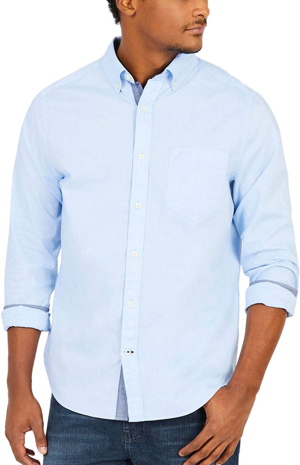 Men's Classic Fit Stretch Solid Long Sleeve Button Down Shirt