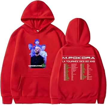 FOGIMEIGB Matt Pokora Epicentre Tour Sweat à Capuche Mode Pull Hip Hop Vêtements Femmes Hommes Sweatshirt, Rose, S