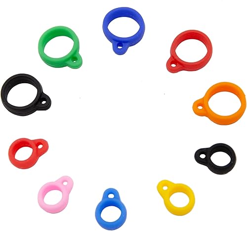 10 unidades de tamaño mixto antipérdida de goma de silicona soporte multiusos color aleatorio para bolígrafos y dispositivos similares llavero