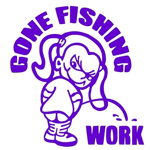 釣りステッカー■Gone Fishing Girl【女の子バージョン】カッティングタイプ 防水ステッカー【16色選択】ゴーンフィッシング シール 爆釣りのサムネイル