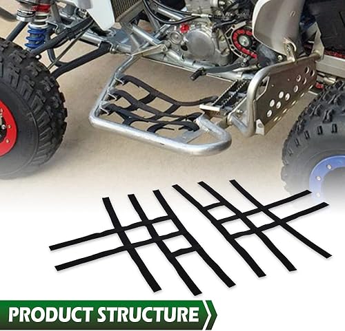 Miniatura 9 de GRAND ORANGE Nerf - 2 redes de barra negras compatibles con ATV Honda Yamaha Suzuki Kawasaki TRX450R 400EX 400X 300EX 300X 2006-2011 correas de