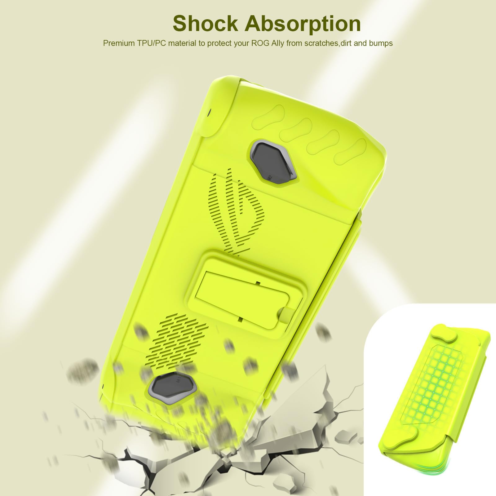 Coque de protection anti-collision avec coque avant et béquille pour console de jeu ROG Ally