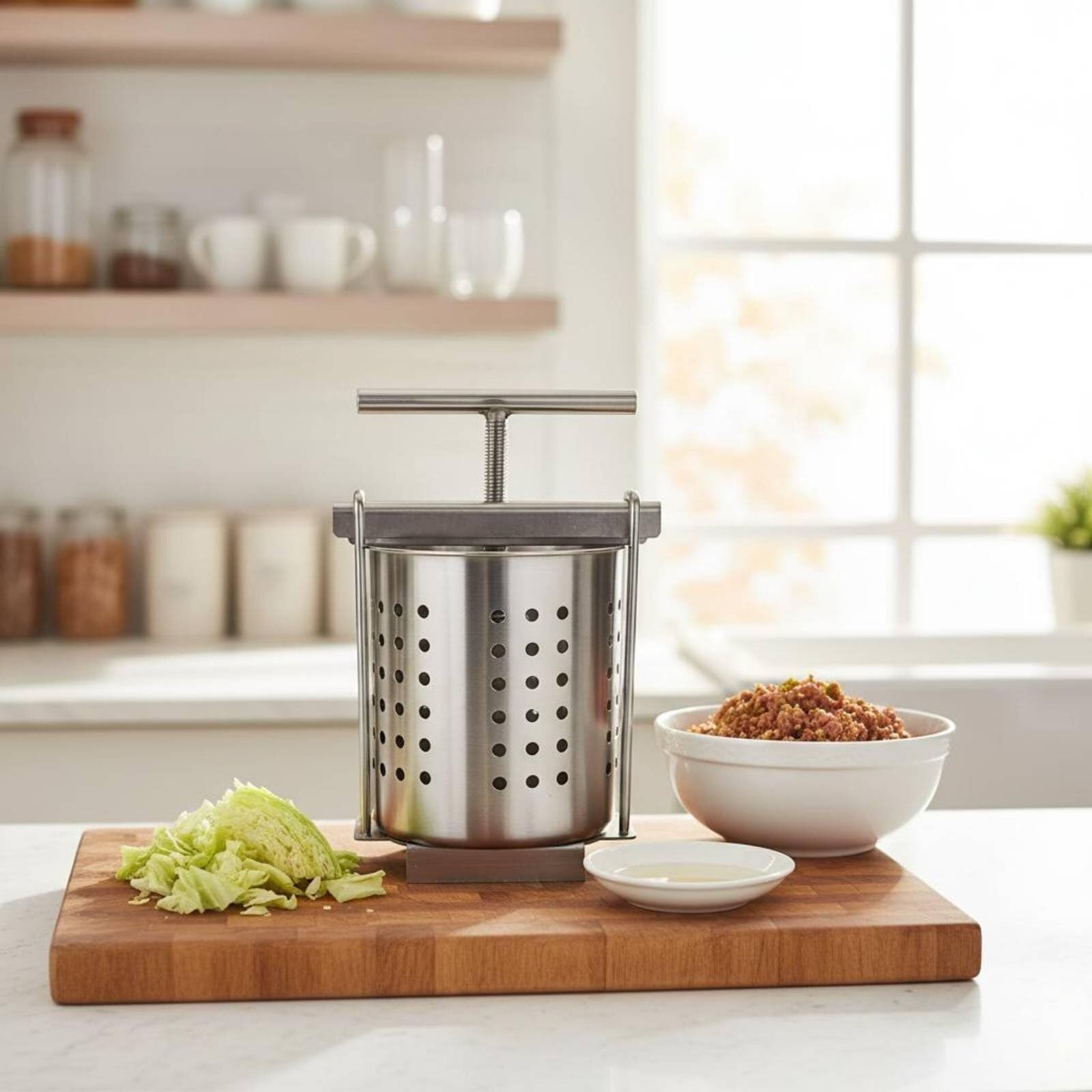 Kartoffelpresse Aus Edelstahl Manuelle Obstpresse Passiergerät Vielseitiger | Gemüse- Und Obstzerkleinerer Für Kartoffeln, Tomaten & Beeren, Robuste Küchenpresse Für Feines Püree(1 5L)