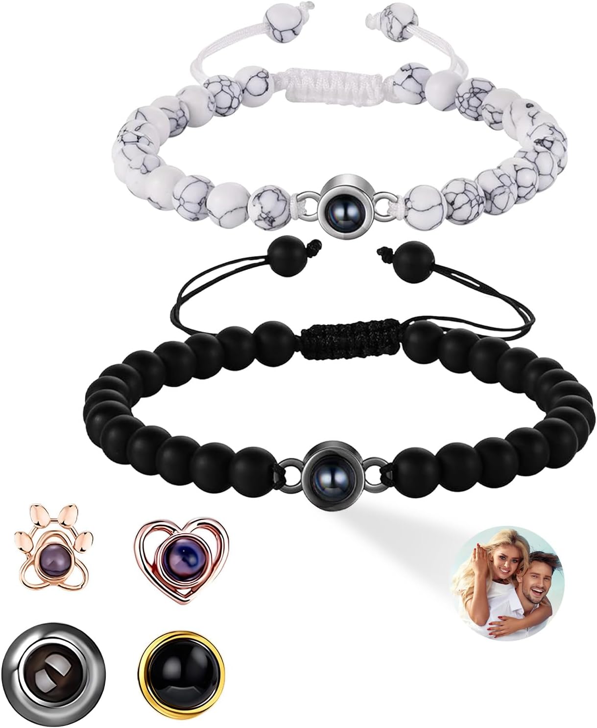 Personalized Photo Bracelet with Photo Projection Inside Individual Bracelet for Men and Women Gift for a Dear Family Member