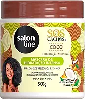 Salon Line, Máscara Capilar, SOS Cachos, Coco, Hidratação Nutritiva, Vegano - Cabelos Ondulados, Cacheados e Crespos, 1 Kg (A embalagem pode variar)