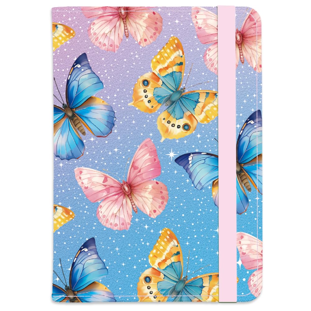 Colorful Leather Passport Holder Cover Travel Wallet Passport Case with Credit Card Slots for Women Men, Colorful Butterflies-image-36