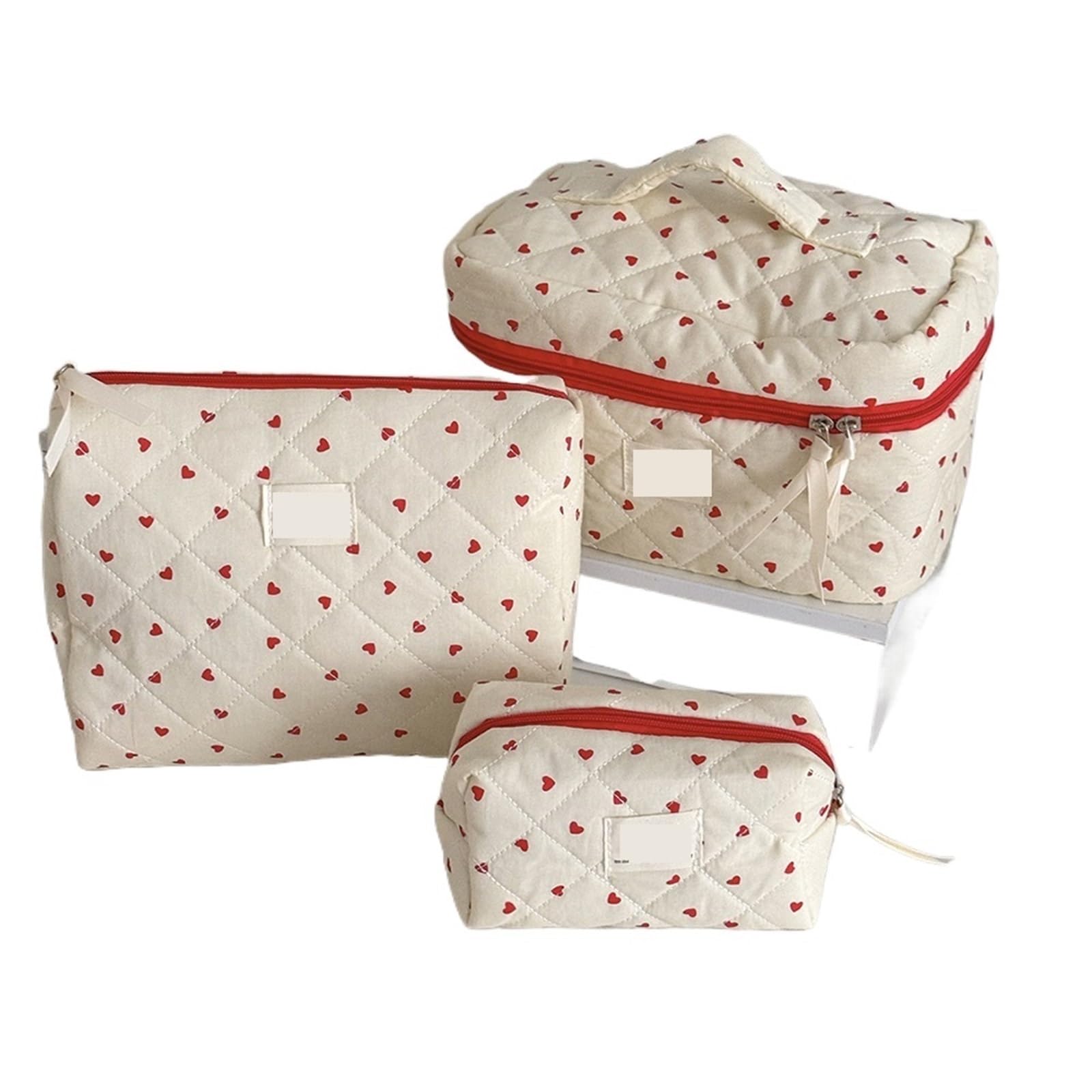 3 Taschen Damen Klassische Tragetasche Kosmetiktasche Große Kapazität Reise Kulturbeutel Make-Up Organizer Tasche Gesteppte für Den Täglichen Gebrauch(Color-21)