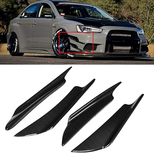 cciyu 4 alerones universales de aspecto de carbono para parachoques delantero con aspecto de carbono, para Honda y Nissan, Toyota, Audi