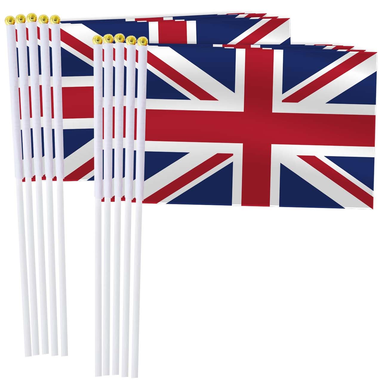 25 Pack Britain Handheld Small Flag,Mini British Hand Held Miniature Stick Decor