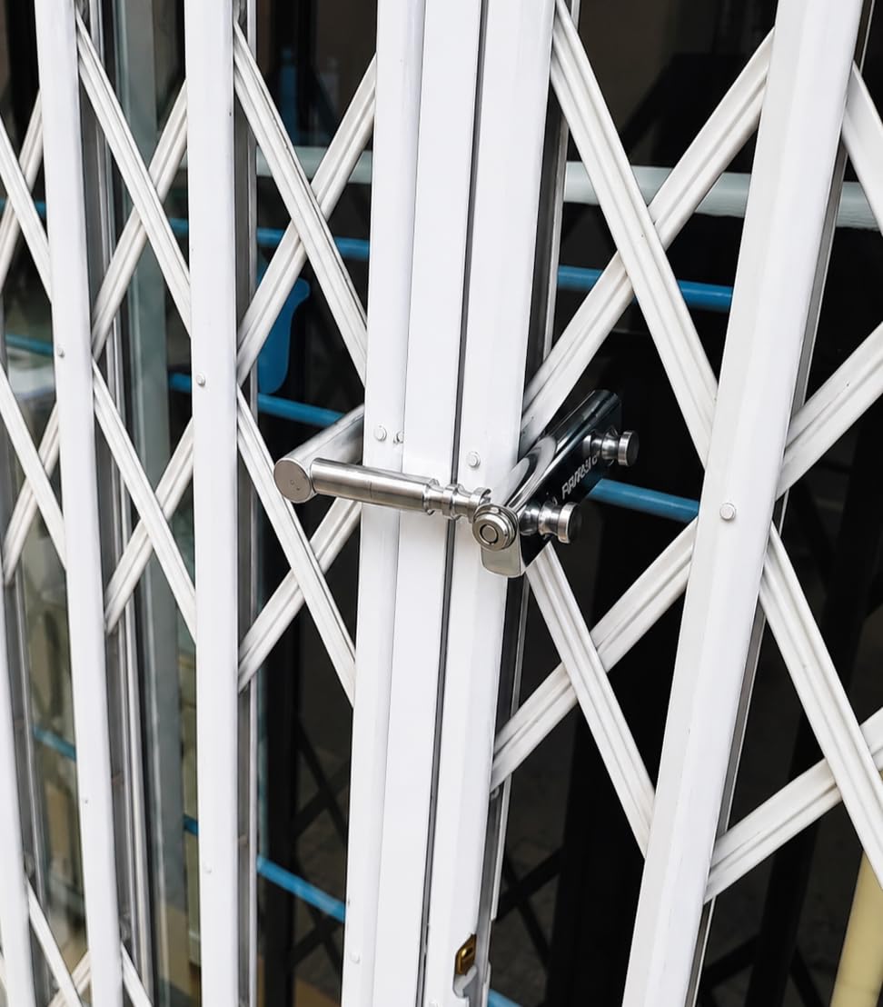 FERPASA® - Candado de Seguridad Extensible - Antirrobo para Verjas, Rejas, Cierres de Tijera, Cierres Extensibles, Cancelas, Puertas de Ballesta - Candado Grande Exterior de 5 posiciones (60-120 mm).