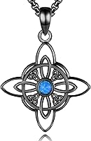 Vista 1 de CELESTIA Nudo de Bruja Plata 925 Plata de ley 925 Collar de nudo de brujas para mujer