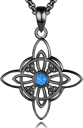 CELESTIA Nudo de Bruja Plata 925 Plata de ley 925 Collar de nudo de brujas para mujer