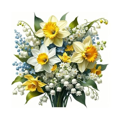 MKJFRLLSA Yellow Floral Toilet Decal - Waterproof Bathroom Sticker with Daffodils Lily of the Valley Refrigerator Home Decoration Decals