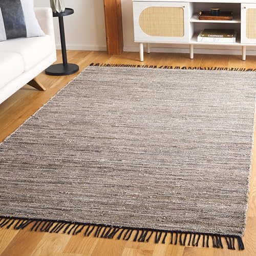 Tapete decorativo rectangular 5 x 8 pies beige y negro