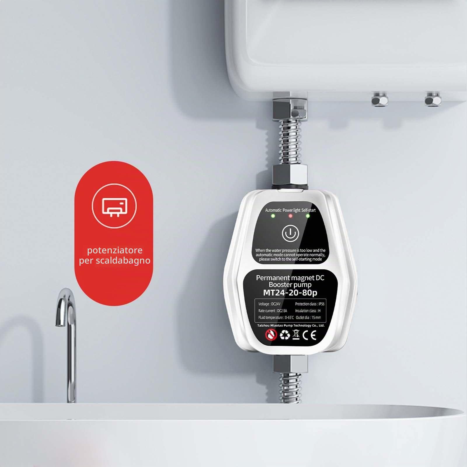 LOVIVER Pompa di aumento della pressione dell'acqua per uso domestico Regolatore automatico Lavello da cucina Bagno di casa, Bianco