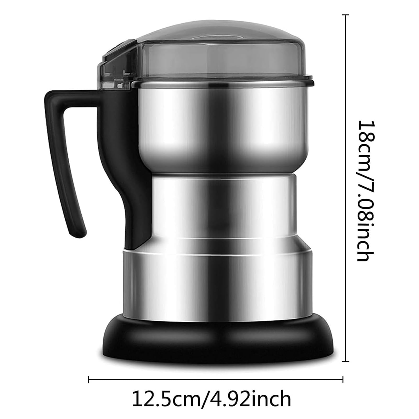 Macina spezie elettrico, mulino for macinazione domestico, frullatore for spezie da 400 W, corpo interamente in acciaio inossidabile, macchina for macinazione a secco, frantumazione ad alta velocità