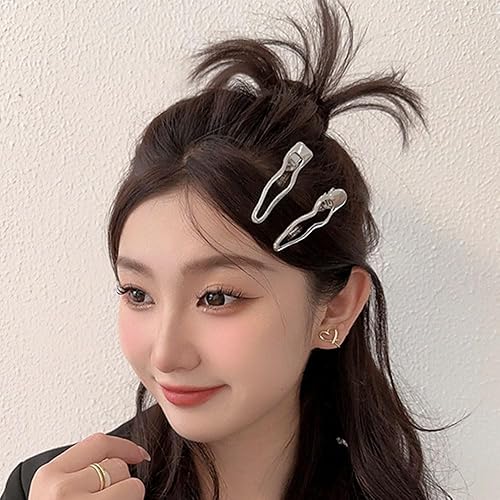 Miniatura 6 de Pinzas de pelo onduladas de metal plateado para mujeres, pinzas de pelo de cocodrilo para niñas, pinzas para el pelo pequeñas, pinzas para el pelo,