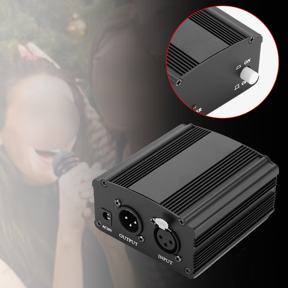 Zasilanie Phantom 48 V 1-kanałowe, zasilanie Phantom z zasilaczem mikrofonu pojemnościowego do nagrywania muzyki (220 V 50 Hz (UE))