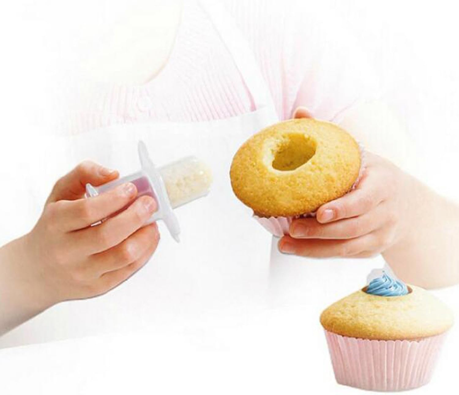 2pcs Cupcake Corer Tools Muffin Cake Pastry Corer Model Plunger Cutter Decorating Plastic Cake Digging Holes Device - Cupcake Filling ToolMini Cupcake Corer - Cupcake Hole Punch -