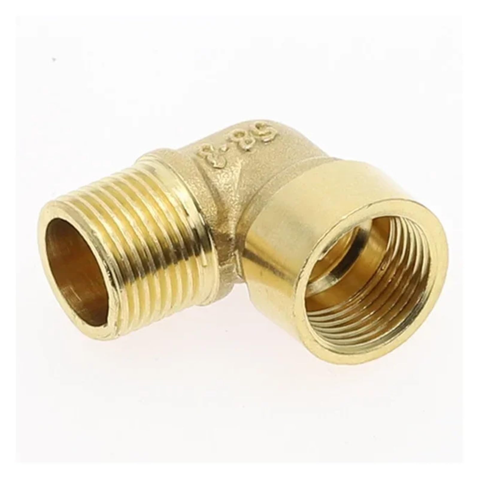 Raccordo a gomito in ottone a 90 gradi, filettatura femmina x maschio, 0,3 cm, 0,25 cm, 0,25 cm, 1,3 cm, 1,3 cm, per acqua, carburante, rame (MF, 0,5 pollici)