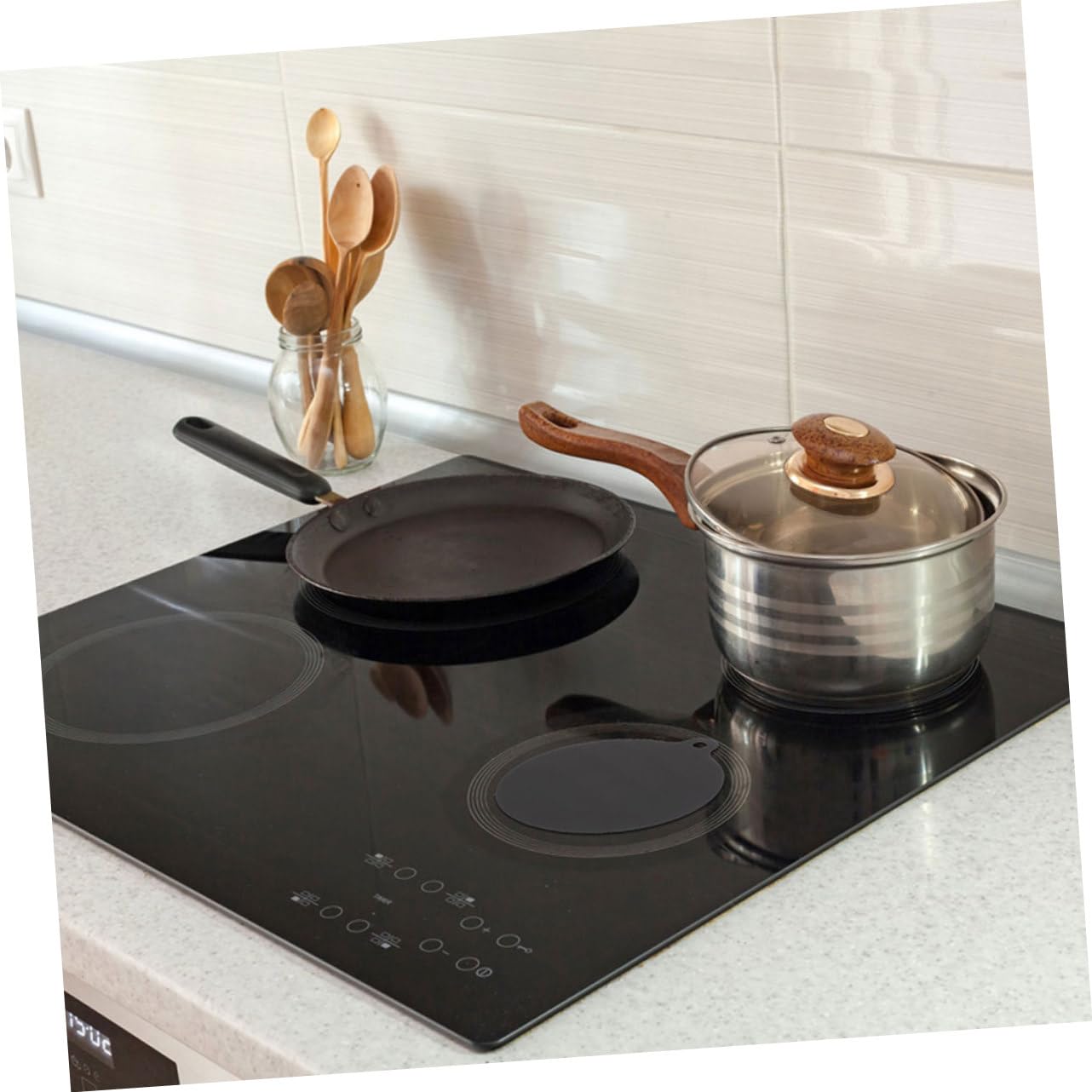 Cabilock Almohadilla protección protector microondas sartenes induccion protector estufa ignífugo protector placa inducción utensilios cocina inducción estera cocina, 03F68TS0CNFK16F452SM1