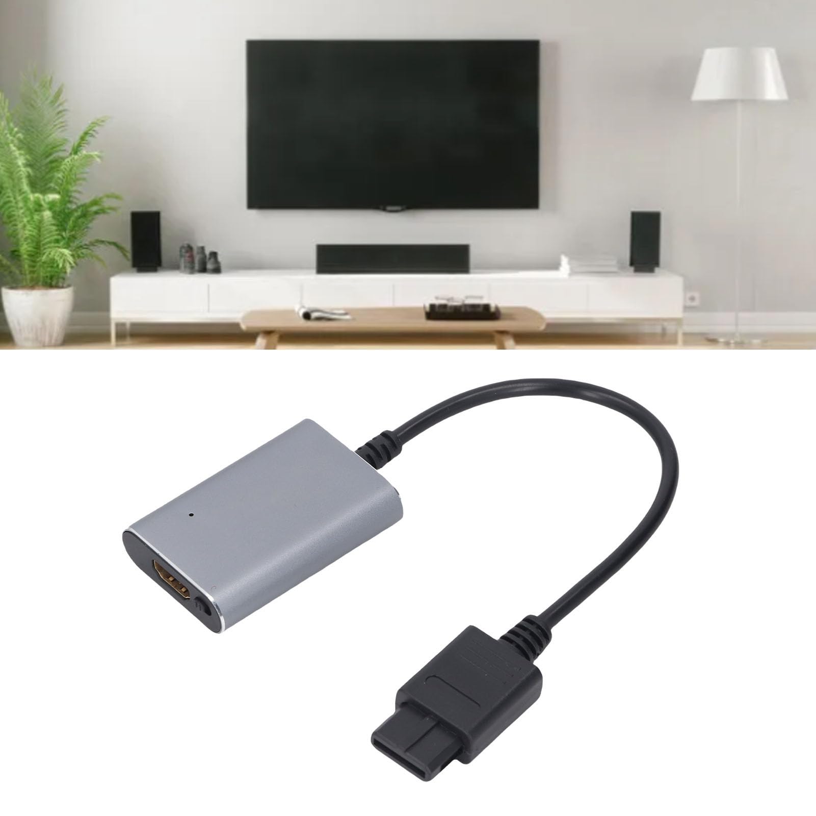 Fockety Convertitore HD, Adattatore per Console di Gioco retrò a Bassa Latenza Dal Design Compatto, Commutatore di Risoluzione 720P con Cavo HD per Console retrò N64 SFC PAL NTSC