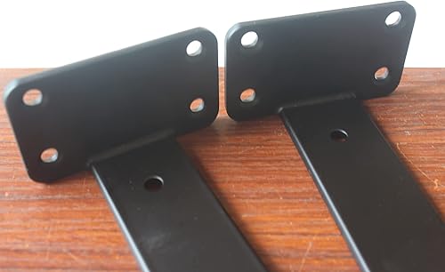 Miniatura 3 de Paquete de 24 soportes de estante en L ocultos negros de 11 pulgadas (15 pulgadas de grosor), soporte de estante de metal, soporte de estante