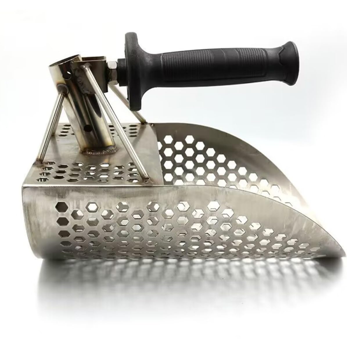 Pala Setaccio per Metal Detector in Acciaio Inox, Argento | Sabbia e Terreni Vari, Robusta Struttura Abs e Acciaio, Accessorio per Scavo e Ricerca