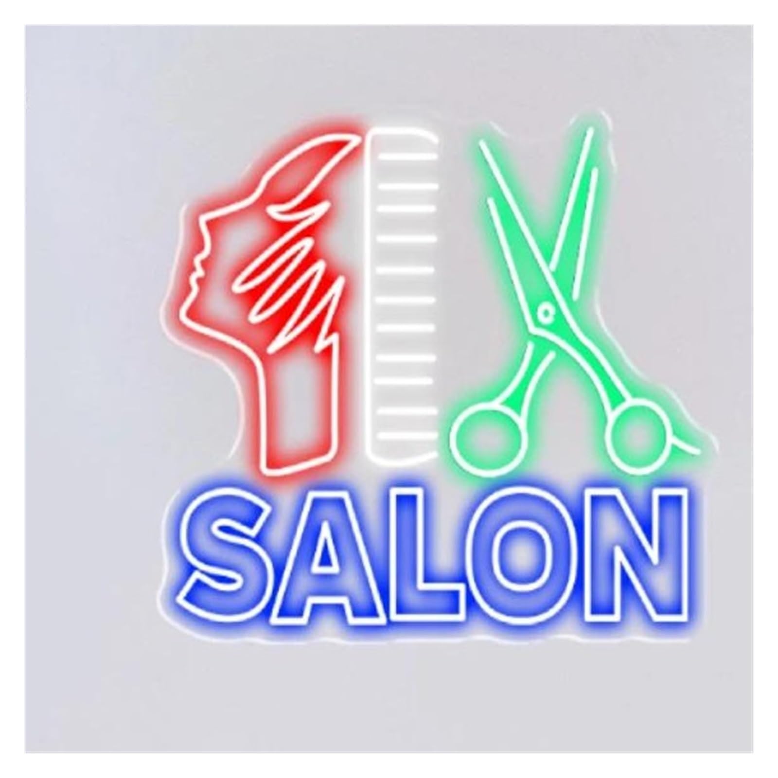 LEMST Sign Lamp Hair Salon Neon Sign Open Business Light Sign Beauty Barber Shop Lights Decor 61X53cm
