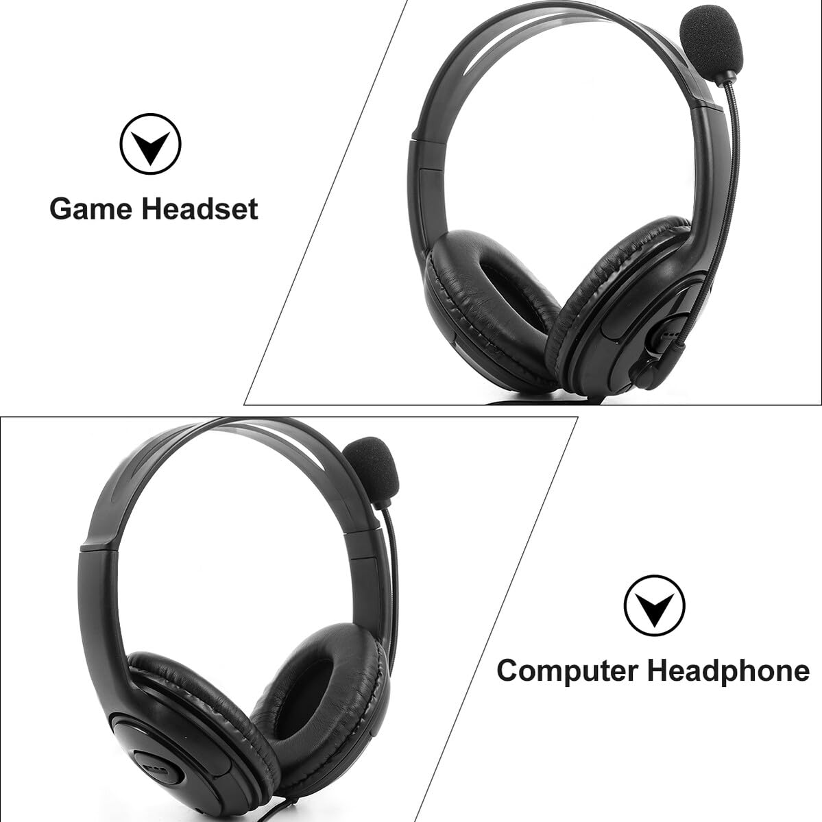 Outanaya Testa cablata con microfono da gioco, driver ad alta precisione, vestibilità comoda per computer audio, conferenze online per lavoro domestico