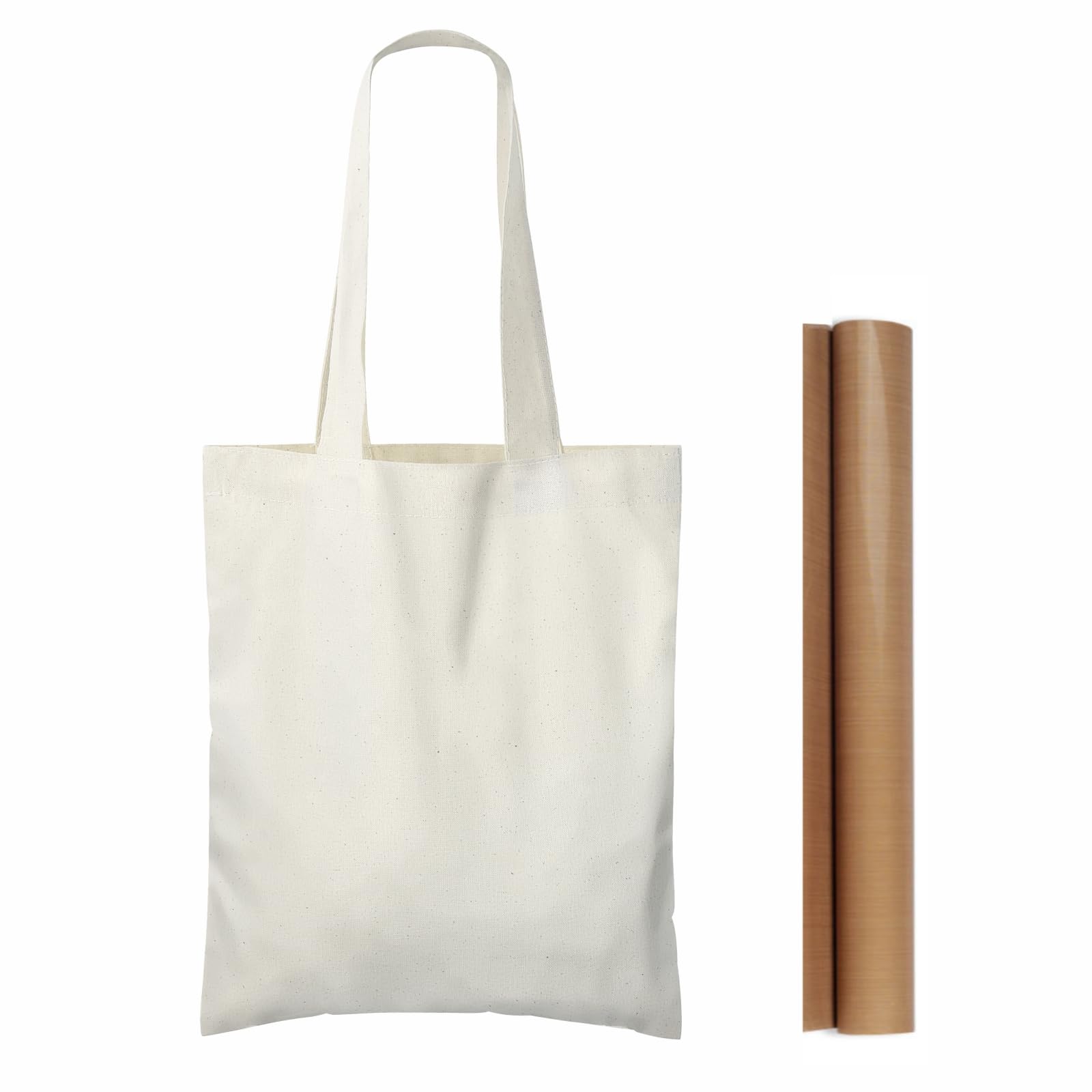 NPBAG 25 Pack 8.2'' X 10'' Mini Natural Cotton Tote Bags, Small Lightweight Blank Bulk Cloth Bags with 1pc of PTFE Teflon Sheet - Perfect for Parties