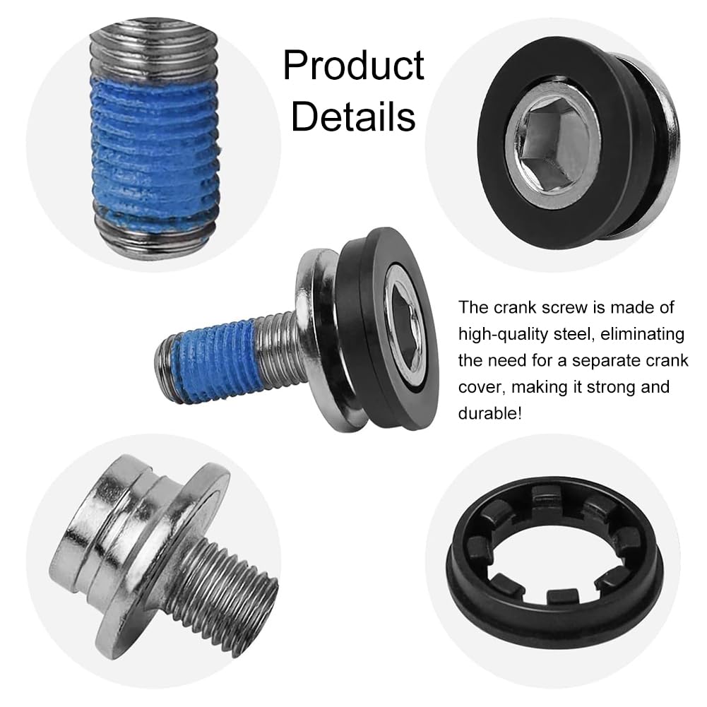 Bulloni per Pedivella Bici M8 x 18 mm, 4Pz Viti per Cuscinetti a Pedale, Filettate M8 a Testa Esagonale per Braccio a Manovella, Impermeabili, Prova di Sabbia