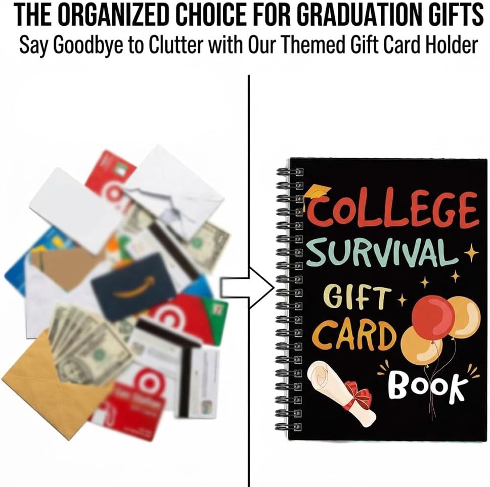 2026 College Survival Kit Gift Card Book - Graduation Survival Gift Card Booklet for College Student, High School Graduation Gift Card Holder Book with Surprises on Every Page (2SET)