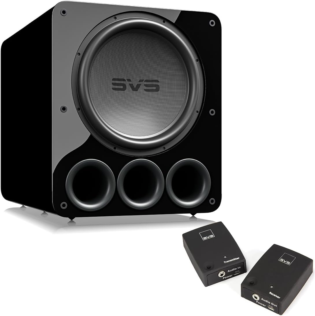 PB17-Ultra 17 Inch Ported Subwoofer with SoundPath Wireless Audio Adapter (Piano Gloss Black)