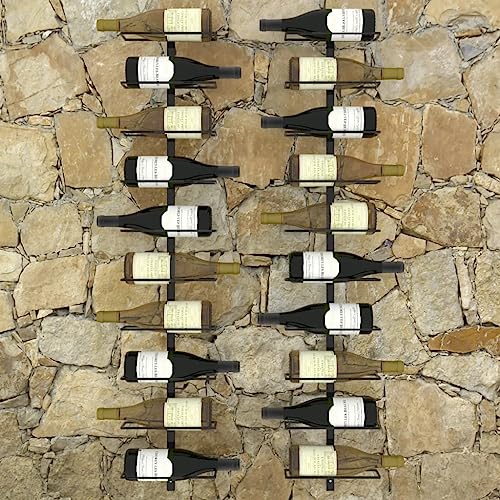 Casier à vin mural en métal range-bouteilles maison porte-bouteilles noir - 6