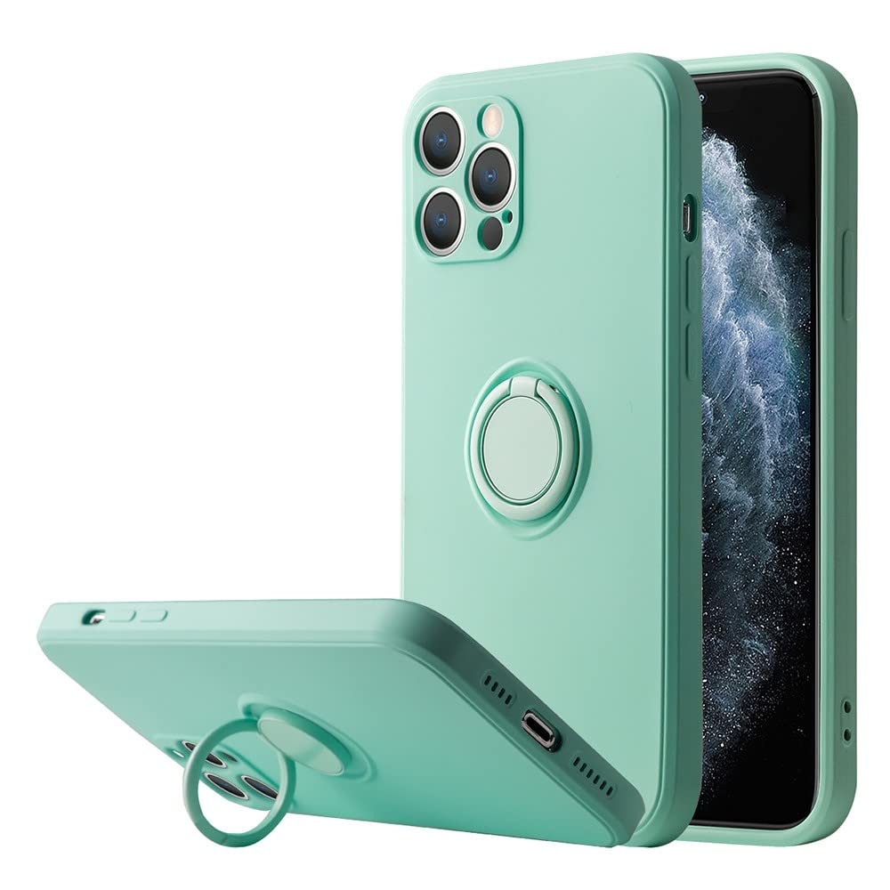 Support bague magnétique silicone liquide coque iPhone 13 Pro Max 12 11 XR - 8