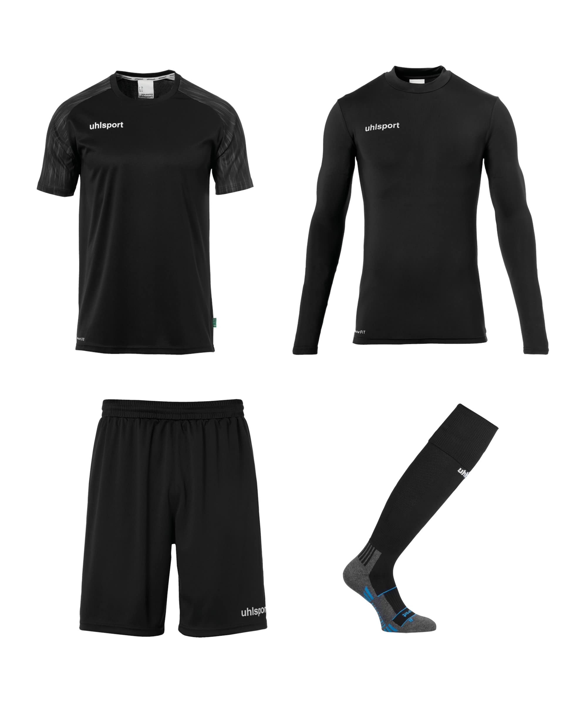 Uhlsport Reaction Set De Gardien De But Enfants - Noir / Anthracite | Taille: 152