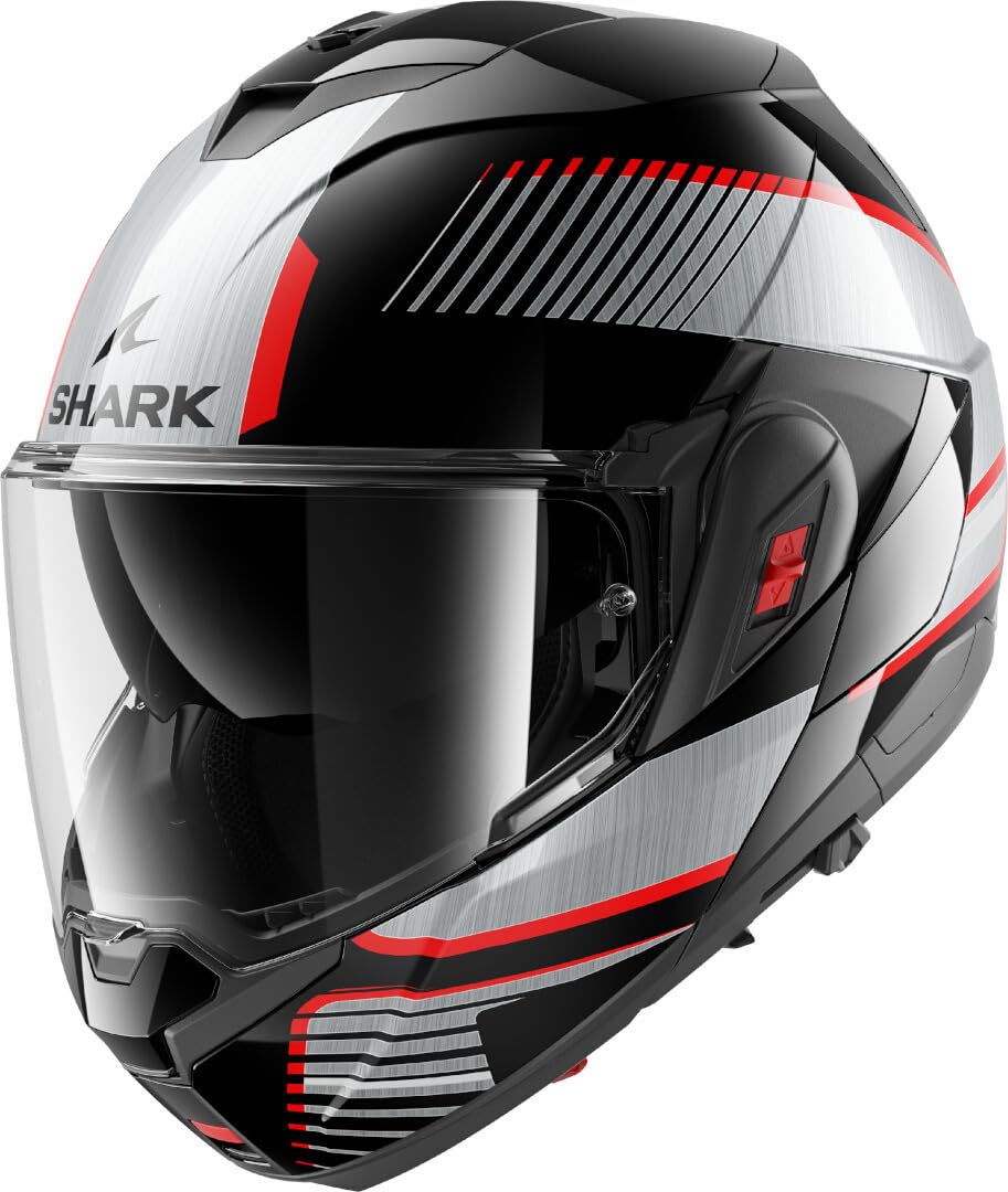 SHARK, Casco Moto Modular OXO SIKTER Black Chrome Silver Kus