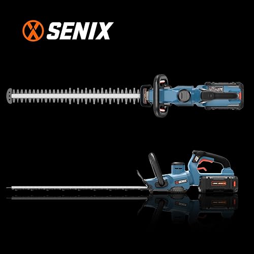 Miniatura 9 de SENIX X6 60V Max* Battery Powered 26" Cordless Hedge Trimmer with Brushless Motor, Double-Sided Dual Action Blades, 1-1/4" Cutting Capacity, 3.0 Ah