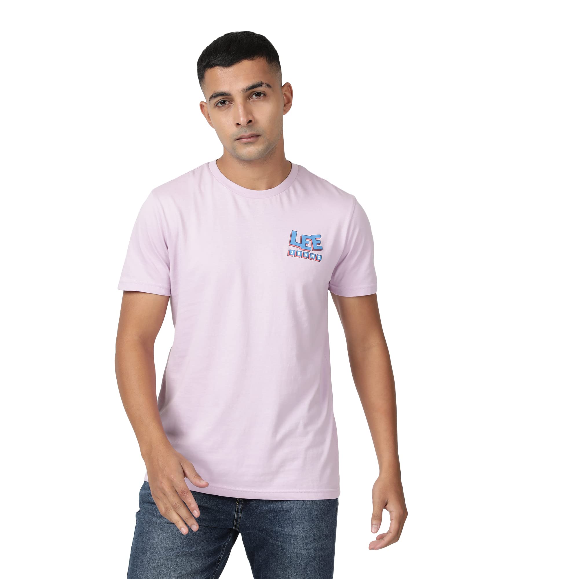Lee Men's Solid Regular Fit Tshirts